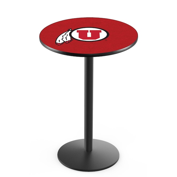 42" Blk Wrinkle Utah Pub Table, 36" dia. Top