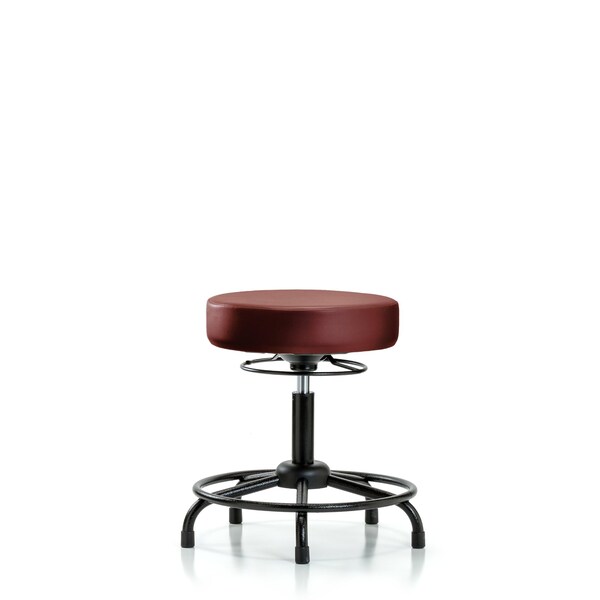 Vinyl Stool, Desk, Round Tube Base, Glides, Taupe