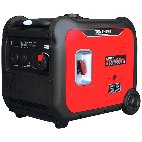 Portable and Inverter Generator, Gasoline, 5,000 W Rated, 5,500 W Surge, 120V AC, 30/20 A