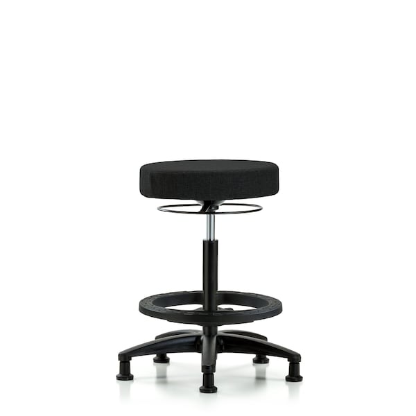 Bench Stool, Hi, Fabric, BF, Glides, Blk