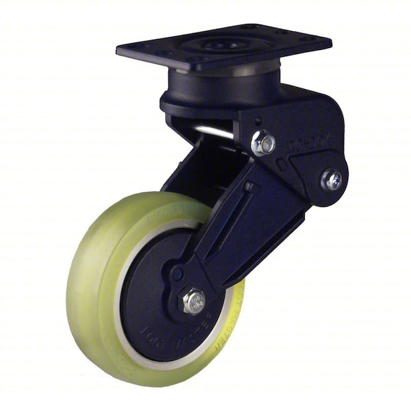 Plate Caster, Rigid, Polyurethane, 171mm H