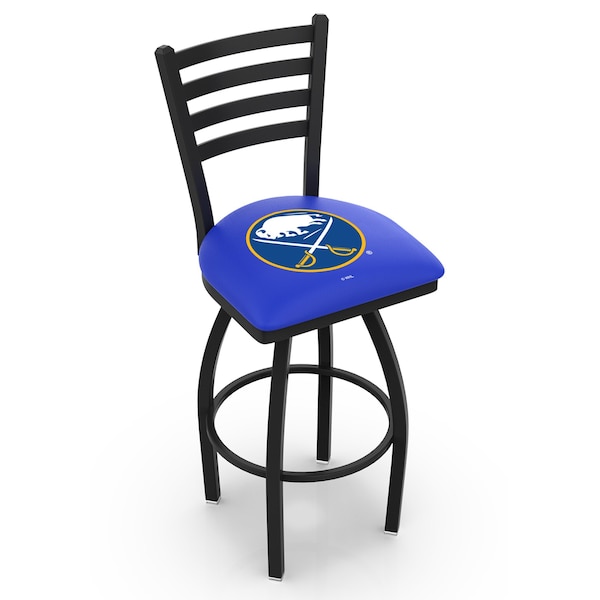 25" Blk Wrinkle Buffalo Sabres Swivel Bar Stool, Ladder Back
