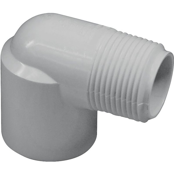 LASCO Pipe Elbow, 2 in, Slip x MPT, 90 deg Angle, PVC, SCH 40 Schedule