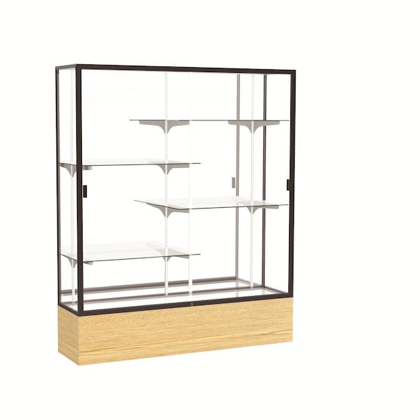 Floor Display Case 60x72x16, Mirror, Dark Bronze