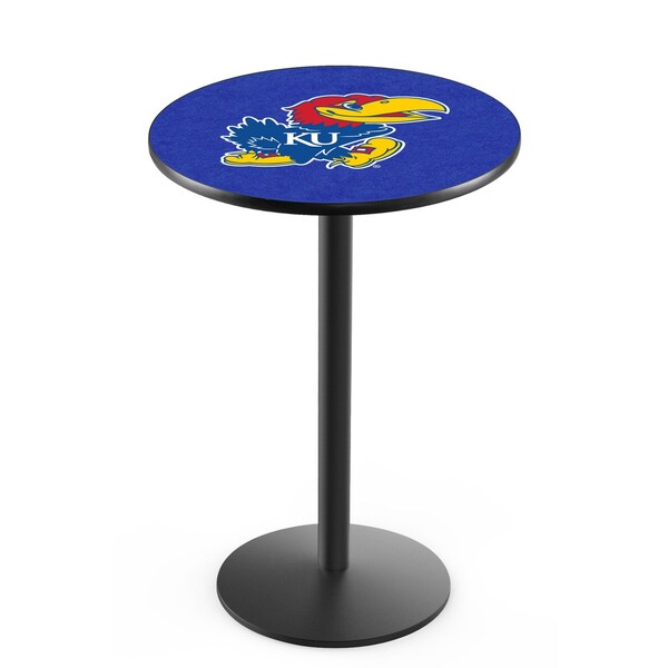 42" Blk Wrinkle Kansas Pub Table, 36" dia. Top