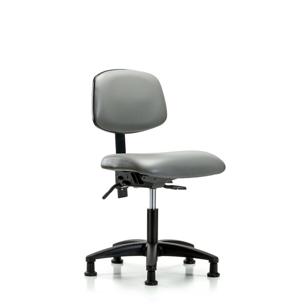 Vinyl Chair, Desk, Tilt, Glides, Sterling