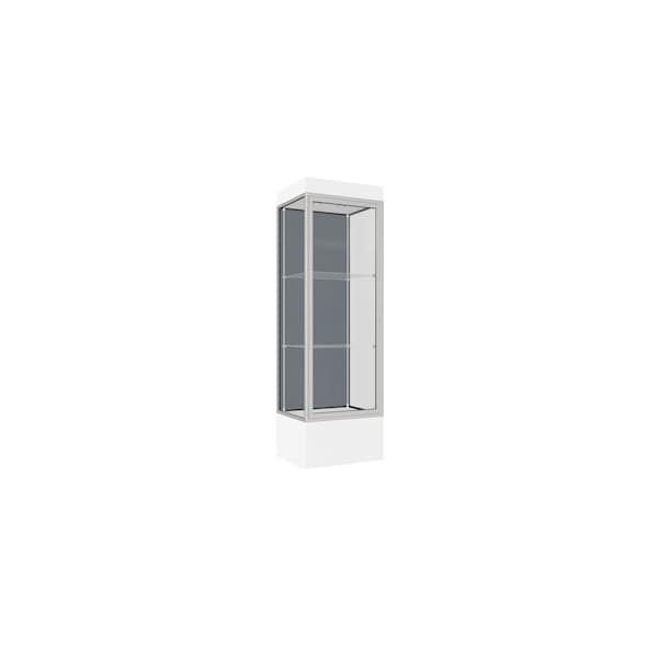 Lighted Floor Display Case 24x76x20, 12" Base, Satin