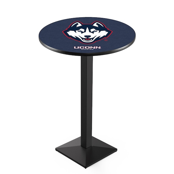 42" Blk Wrinkle Connecticut Pub Table, 36" dia. Top