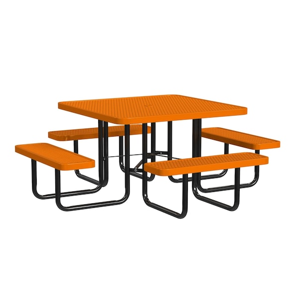 Square Portable Picnic Table, Orange, 46 in L