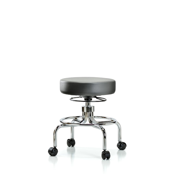 Vinyl Screw-Lift Stool, Med Bench, Casters, Sterling