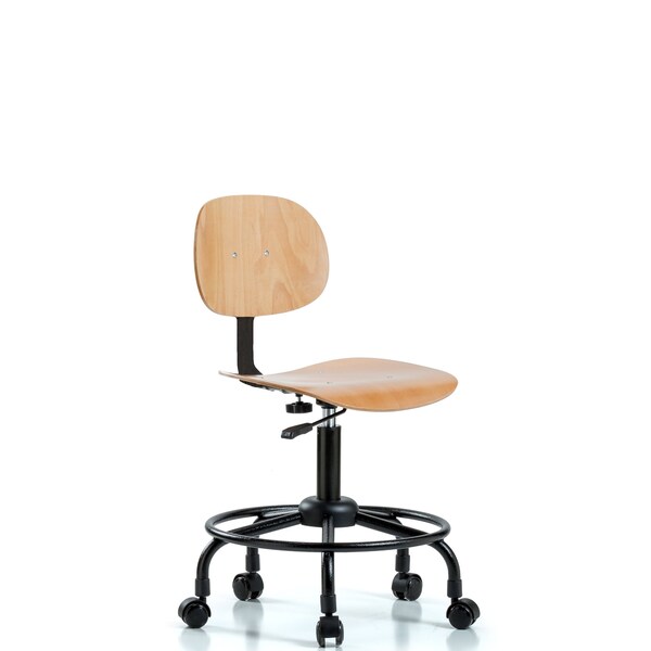 Desk Chair, Wood, RT Casters