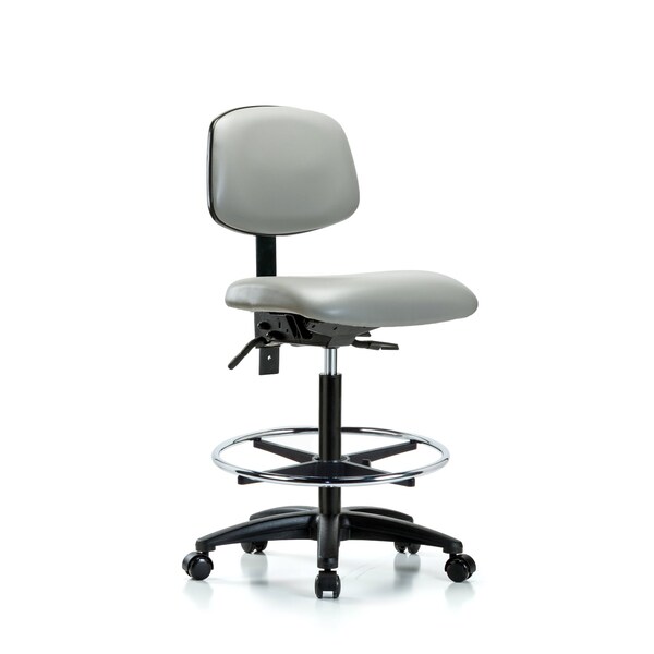 High Bench Chair Desk Chair, Fabric, RT Tilt AA Casters, Bur, No Arms, 26" to 35" Height, Fabric, Dove