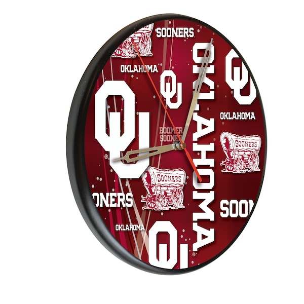 Oklahoma University 13" Solid Wood Clock