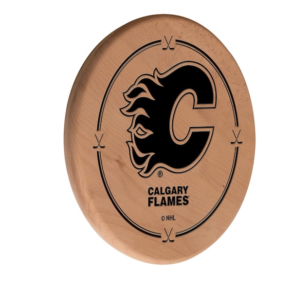 Calgary Flames 13" Laser Engraved Solid Wood Sign