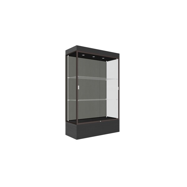 Lighted Floor Display Case 48x76x20, 12" Base, Bronze