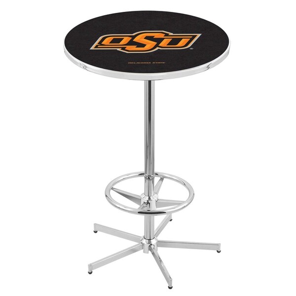 42" Chrome Oklahoma State Pub Table, 36" dia. Top