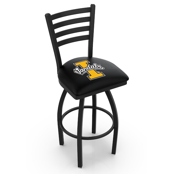 25" Blk Wrinkle Idaho Swivel Bar Stool, Ladder Back