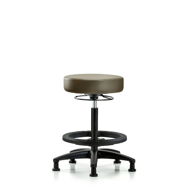 Vinyl Stool, High Bench, Foot Ring, Glides, Royal