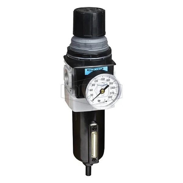 Wilkerson by Self-Relieving Standard Filter/Regulator with GC230 Gauge and Sight Glass, Aluminum Bow