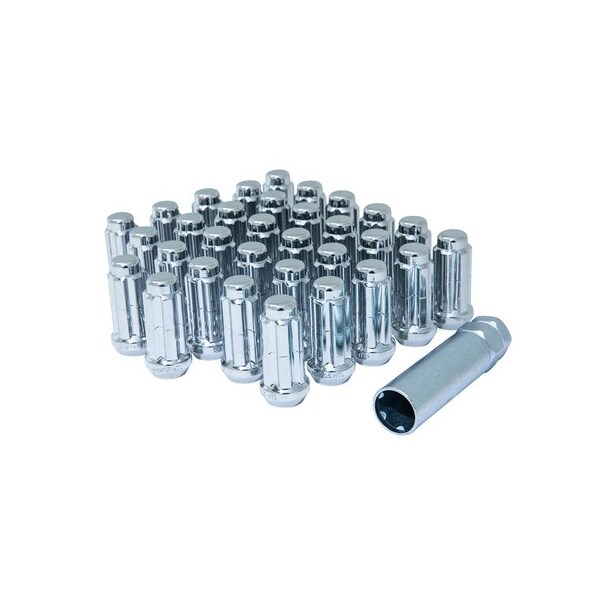 8 Lug Kit, 14 Millimeter X 1.5 Thread Size, 60 Degree Conical, Spline Drive, Spline Drive