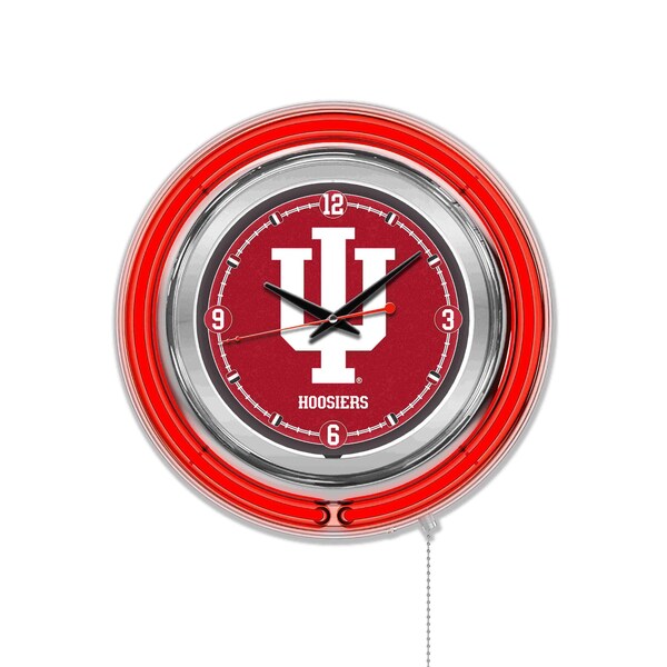 Indiana University Double Neon 15" Clock