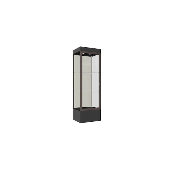 Lighted Floor Display Case 24x76x20, 12" Base, Bronze