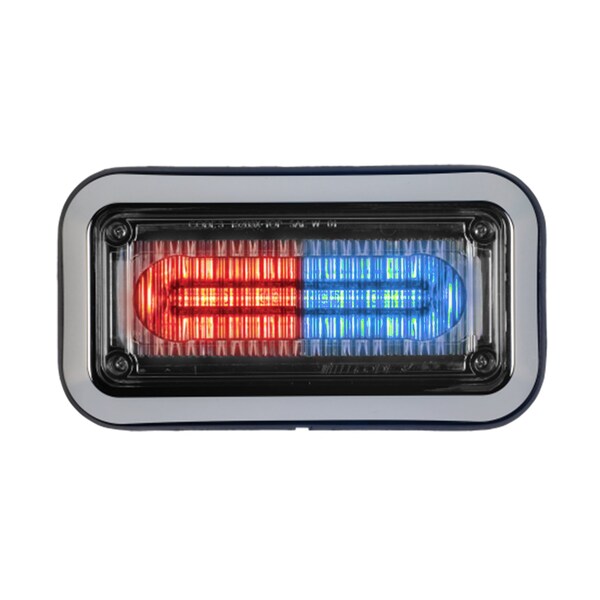 LED PrizmIi With Bezel, Red/Blue, 3"X7"
