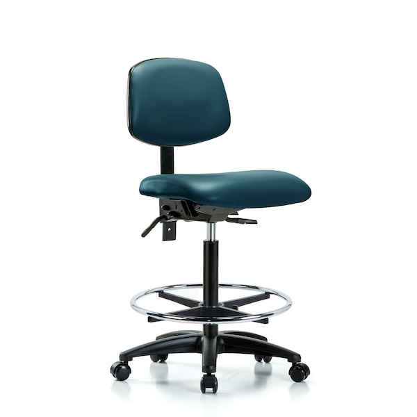 Vinyl Chair, High Bench, Tilt, Foot Ring, Casters, Royal