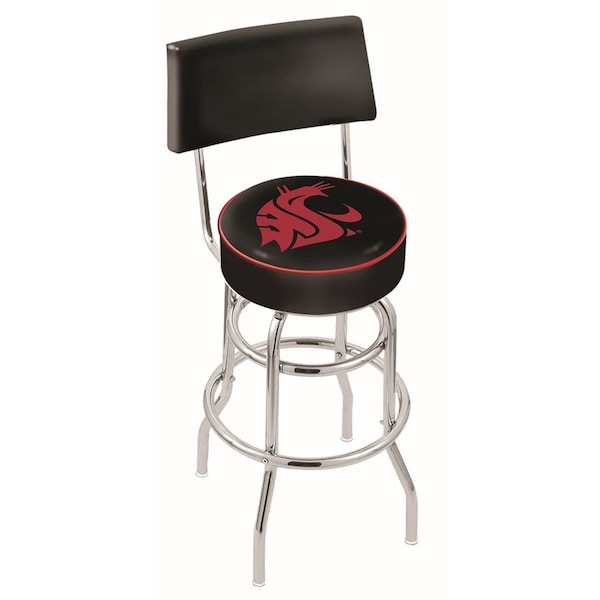 25" Chrome 2-Ring Washington State Swivel Bar Stool, Back