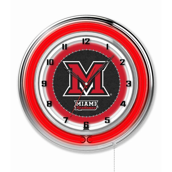 Miami University (OH) Double Neon 19" Clock