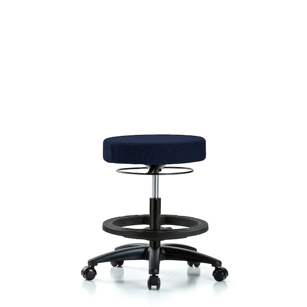 Bench Stool, Med, Fabric, BF, Casters, Nav