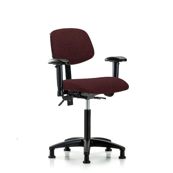 Chair, Fab, Med Bench, Tilt AA Glides, Bur, 6-Way Adjustable, 22" to 29" Height, Burgundy