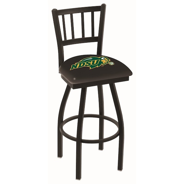 25" Blk Wrinkle North Dakota State Swivel Bar Stool, Jailhouse Back