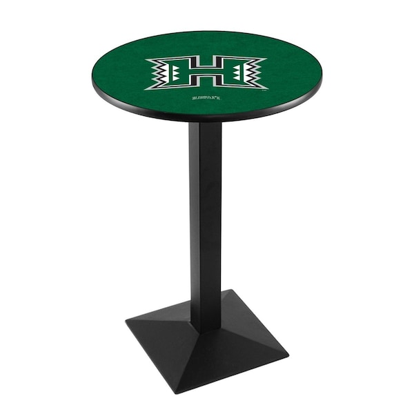 42" Blk Wrinkle Hawaii Pub Table, 36" dia. Top