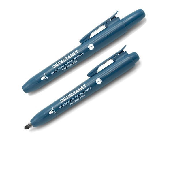Metal Detectable Permanent Marker, Black Color Family, 10 PK