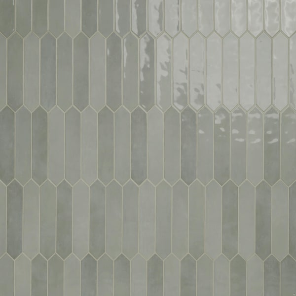 Renzo Jade Pickett 2.5" X 13" Glossy Ceramic Green Wall Tile, PK62