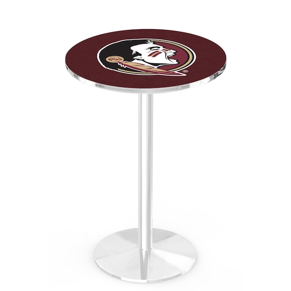 42" Chrome Florida State (Head) Pub Table, 36" dia. Top