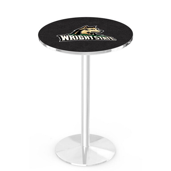 42" Chrome Wright State Pub Table, 36" dia. Top