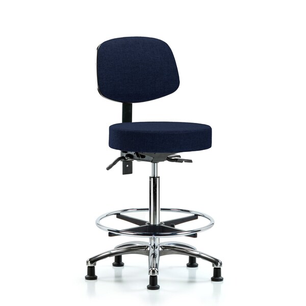 Ben Stool, Hi, Fab, Bk Chrome, CF Glides, Nav