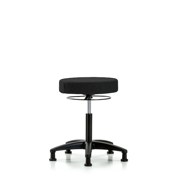 Bench Stool, Med, Fabric, Glides, Blk