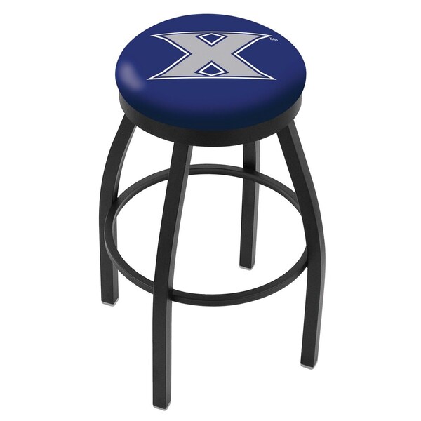 25" Blk Wrinkle Xavier Swivel Bar Stool, Accent Ring
