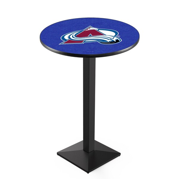 42" Blk Wrinkle Colorado Avalanche Pub Table, 36" dia. Top