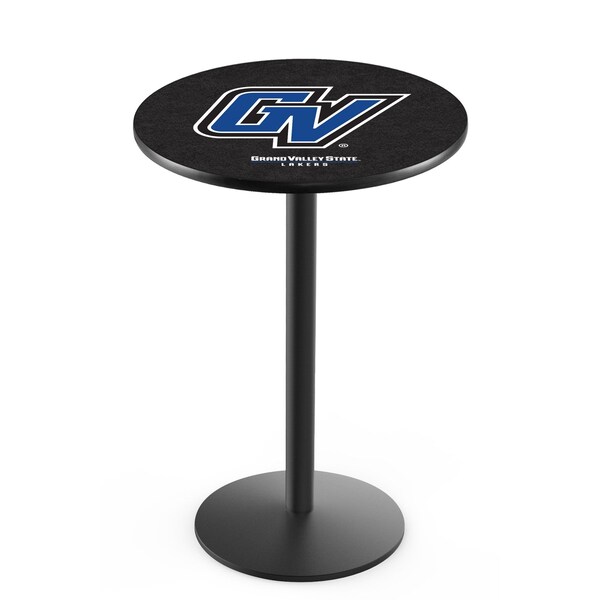 42" Blk Wrinkle Grand Valley State Pub Table, 36" dia. Top