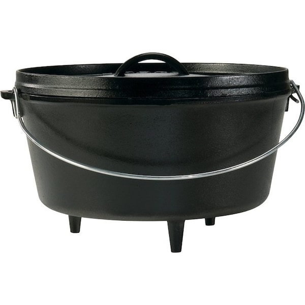 Lodge L12DCO3 Camp Dutch Oven, 8 qt Capacity, Iron, Black