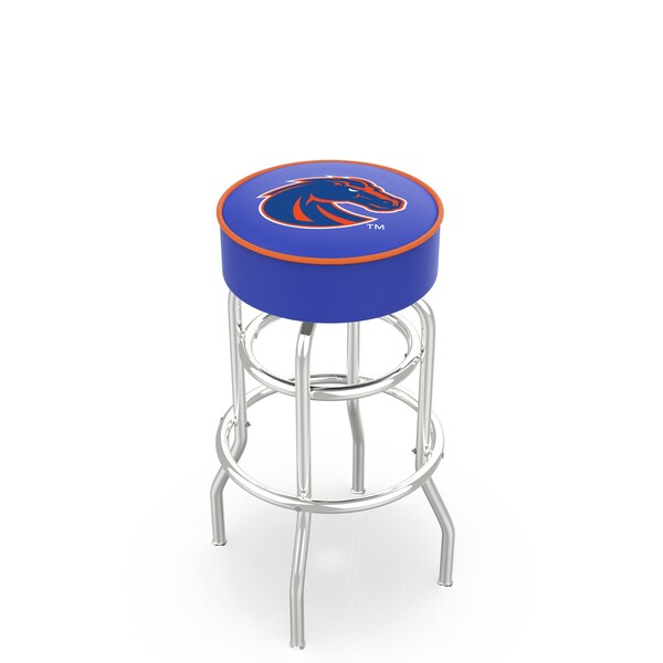 25" Boise State Cushion Seat, 2-Ring Chrome Swivel Bar Stool