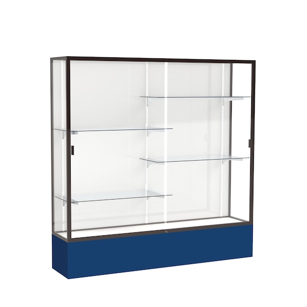 Spirit Floor Display Case 72x72x16, White, Bronze