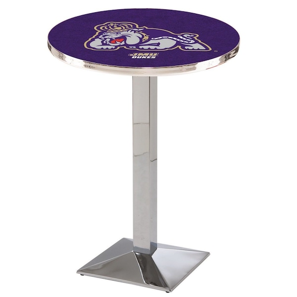 42" Chrome James Madison Pub Table, 36" dia. Top