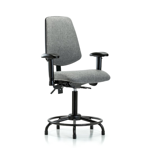 Fab Med Bench Chair, Bk, RT, Glds, Gry, 6-Way Adjustable, 22" to 29" Height, Gray