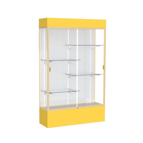 Lighted Floor Display Case 48x80x16, White