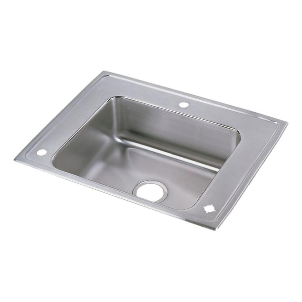 Lustertone Classic Stainless Steel 28" x 22" x 7-5/8" Single Bowl Drop-in Classroom Sink